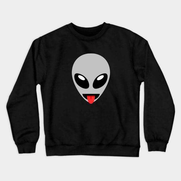 Alien Emoji With Tongue Sticking Out Crewneck Sweatshirt by SpaceAlienTees